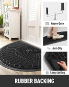 tchdio Door Mat Outdoor Indoor Entrance Doormat-Semicircular Durable Rubber Non - Image 3