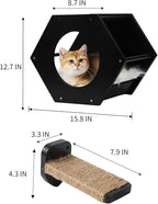Cat Shelves with 3 Steps Scratcher Post & Hammock - Image 5