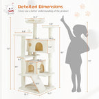 54 Inches Multi-Level Cat Tree Tower, Cat Tree Tower Furniture Activity - Image 2