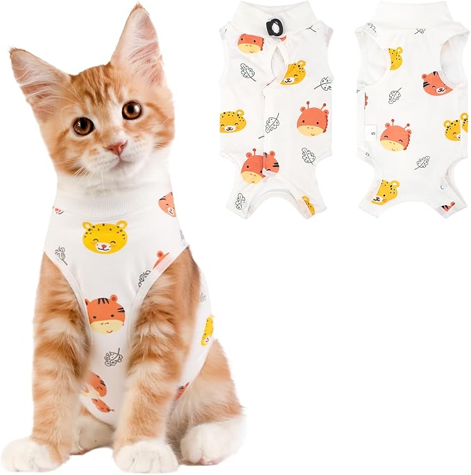 Cat Recovery Suit Female, Breathable Cat Onesie After Surgery Female by Coppthinktu