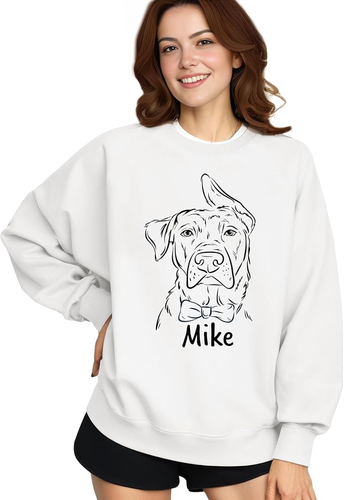 Custom Dog Face Sweatshirt Hoodie T-Shirt, Custom Pet Name, Personalized Pet - Image 4