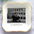 Custom Couple Portrait Photo Ring Dish, Personalized Picture Trinket Tray by Anniversaree