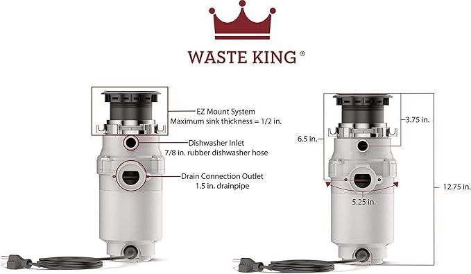 Waste King Garbage Disposal for Kitchen Sink - Image 3