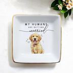 Custom Pet Portrait Watercolor Ring Dish, My Humans Are Getting Married Jewelry - Image 2