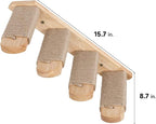 FUKUMARU Cat Climbing Shelf Wall Mounted, Four Step Cat Stairway - Image 2