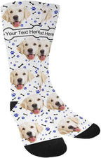 MyPupSocks Custom Personalized Photo Pet Face Socks, Cat and Dog Tracks Paws by MyPupSocks