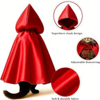 Red Cat Cloak with Hood for Indoor Cats, Funny Superhero Cosplay Halloween - Image 6