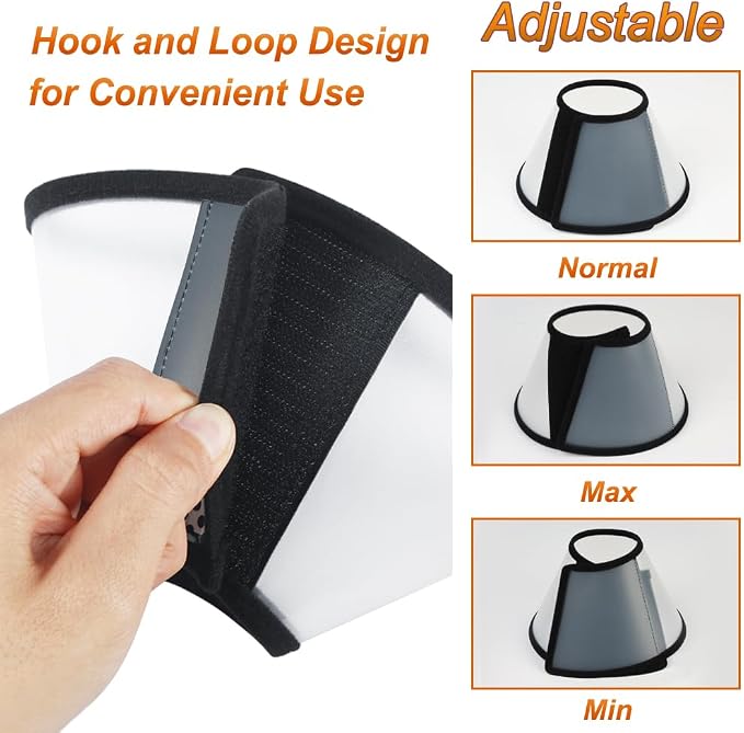 Vivifying Cat Cone, Adjustable Recovery Pet Cone, Lightweight Plastic - Image 2