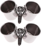 2 PCS Stainless Steel Bird Bowls by Unknown