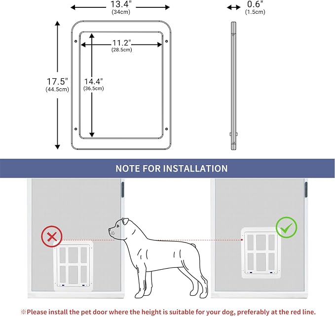 PETLESO Dog Door for Sliding Door, Lockable Dog Screen Door - Image 3