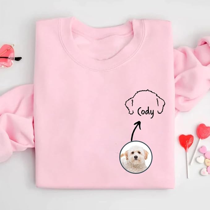 Custom Dog Face Sweatshirt Hoodie T-Shirt, Custom Pet Name, Personalized Pet - Image 5