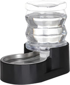RIZZARI Automatic Gravity Pet Waterer Dispenser : 4L Black Stainless Steel Bowl by RIZZARI