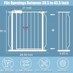 Extra Wide Baby Gate 38.5-43.5 Inch Walk Through Pressure Mounted No Drill - Image 2