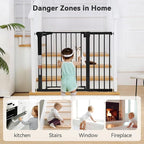 COMOMY 30" Tall Baby Gate for Stairs Doorways, Fits Openings 29.5" to 43.3" Wide - Image 3