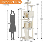 BestPet | 81" Cat Tree Tower | Cream | Sturdy, Hanging Cat Toys, Observation - Image 7