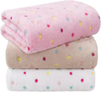 LINENLUX 1 Pack 3 Blankets Super Soft Fluffy Premium Fleece Dog Blankets by LINENLUX