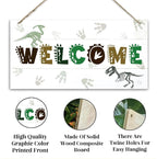 Welcome Sign for Front Door, Playroom Wall Decor, Dinosaur Theme Wall Hanging - Image 3