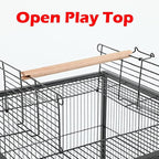 36-Inch Deluxe Sturdy Wrought Iron Bird Flight Open Play Top Cage - Image 3