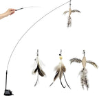 TTcat Cat Wand Toys with Suction Cup, Interactive Bird Simulation Cat Toy Set by TTCAT