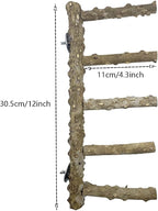 Allazone 3 PCS Nature Wood Bird Ladder Perch Nature Wood Stand Parrot Chew Toy - Image 2