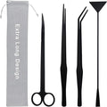Aquarium Aquascape Tools Kit, Long 15 Inch Stainless Steel Aquatic Plants Tools by WORFACE