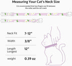 2 Pack Cotton Breakaway Cat Collar Purple and Pink Flowers Pendant Cute Kitten - Image 3