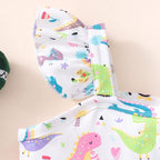 Toddler Baby Girls Summer Clothes Outfits Ruffled Sleeve Dinosaur Shirt Leopard - Image 5