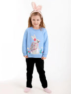 Toddler Baby Girls Cotton Sweater, Long Sleeve Crewneck Sweatshirt Pullover - Image 2