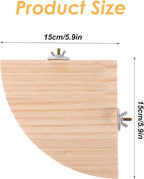 Bird Perch Platform Stand Wooden Parrot Perch Corner 5.9 Inches Fan Shape - Image 2