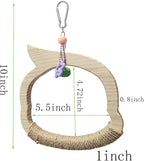 Wooden Bird Swing Perch Toy for Small and Medium Parrots, Natural Wood Ring - Image 2