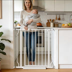 Narrow Baby Gate 24 to 29 Inch Wide Pet Gate Pressure Mounted No Drill Safety by FlowerFrail