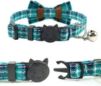Cat Collar Breakaway with Bell and Bow Tie, Plaid Design Adjustable Safety - Image 3