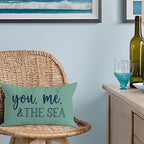 PANDICORN Summer Beach Throw Pillow Cover 12x20 Inch Blue Words You Me and The - Image 5