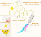 6 PCS Interactive Cat Feather Toys, Indoor Hanging Retractable Cat Toy - Image 5