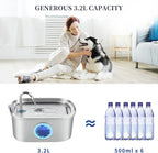 Cat Water Fountain Stainless Steel, 0.8gal/108oz Pet Water Fountain - Image 2