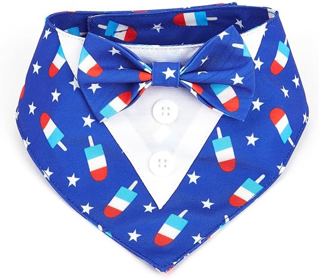 Dog Tuxedo, Adjustable Formal Wedding Outfit Bandana Dog Tux Collar - Image 7