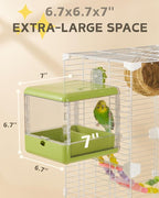 septillar Bird Feeder and Bath for Cage, Hanging Bird Bathtub Bath Shower Box - Image 2