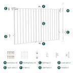 Babelio 31.5-55" No Bottom Bar Baby Gate Extra Wide, 2-in-1 Auto Close Dog Gate - Image 6