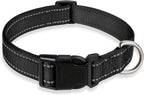 Reflective Dog Collar with Buckle Adjustable Safety Nylon Collars by BOOMIBOO
