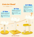 Happi N Pets Cloud Cat Tree, 31.5in Multi-Level Indoor Cat Tower - Image 7