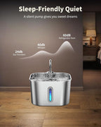Cat Water Fountain Stainless Steel, 74oz/2.2L Automatic Cat Drinking Fountain - Image 2