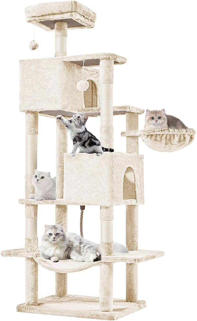 Sweetcrispy 66 inch Cat Tree Tower, Large Multi Level Cat Climbing Tower by Sweetcrispy