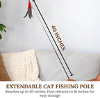Cat Toys Set Cat Fishing Pole Retractable Wand Suction Cup & Hanging Teaser Wand - Image 3