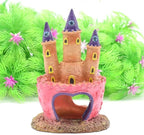 Fish Tank Decorations Pink Castle Aquarium Decorations Resin Fish Cave Hideouts - Image 9