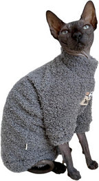 Sphynx Cat Clothes Hairless Cat Super Soft Warm Fleece T Shirt Elastic Winter - Image 2