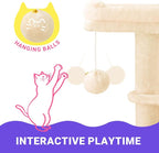 Allewie 29.5in Indoor Cat Tree, Padded Perch, and Hanging Ball, Suitable - Image 8