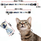 Cat Collar Breakaway with Bell and Bow Tie, Plaid Design Adjustable Safety - Image 7