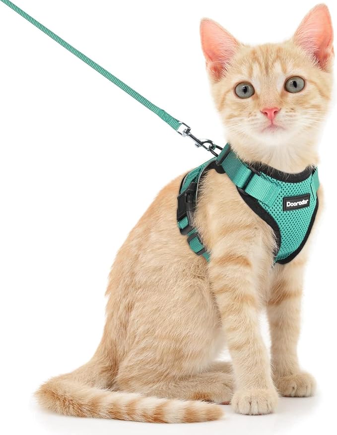 Dooradar Cat Harness and Leash Set, Escape Proof Safe Adjustable Kitten Vest by Dooradar