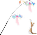 Pawaboo Feather Teaser Cat Toy, Interactive Feather Wand Cats Toy Flying by Pawaboo