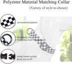 Roses&Poetry Dog Collar with Colourful Checkered Patterns, Adjustable Durable - Image 4